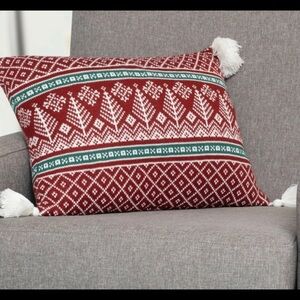 (2) Fair Isle Intarsia Knit Oblong Pillows